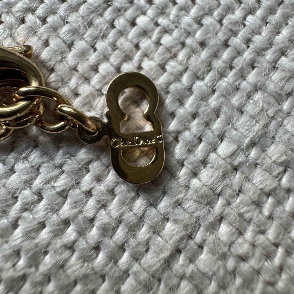 Gold plated Dior vintage thick necklace with CD logo - Picture 6 of 8